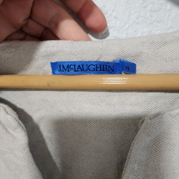 J.Mclaughlin Rue Sheath Dress Sleeveless Linen Blend size X Large Light Color - Picture 4 of 7